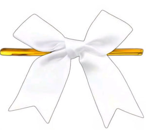 White Pre-Tied Bow with Bag Tie (10 pcs)