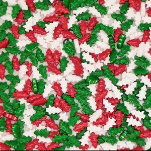 Red, Green & White Trees Sprinkle Shapes