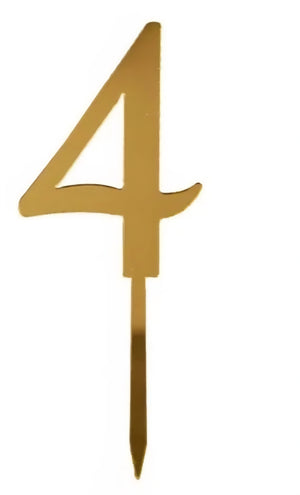 "4" Acrylic Gold Cake Topper