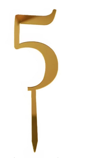 "5" Acrylic Gold Cake Topper