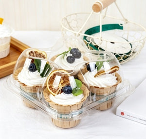 4-Cup Plastic Cupcake Container