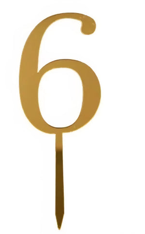 "6" Acrylic Gold Cake Topper