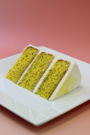 Lemon Poppyseed Cake Slice