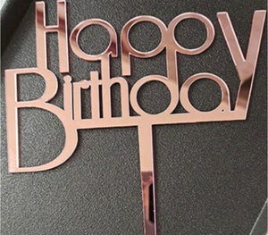 Rose Gold Happy Birthday Topper