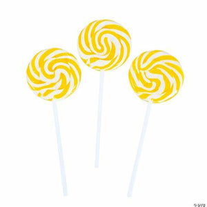 1.5" Yellow Swirly Lollipops
