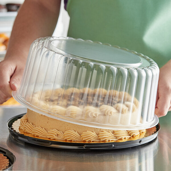 8" Low Dome Cake Display Container with Clear Dome Lid