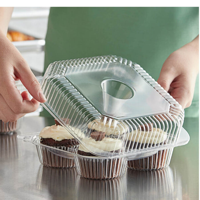 4-Cup Plastic Cupcake Container