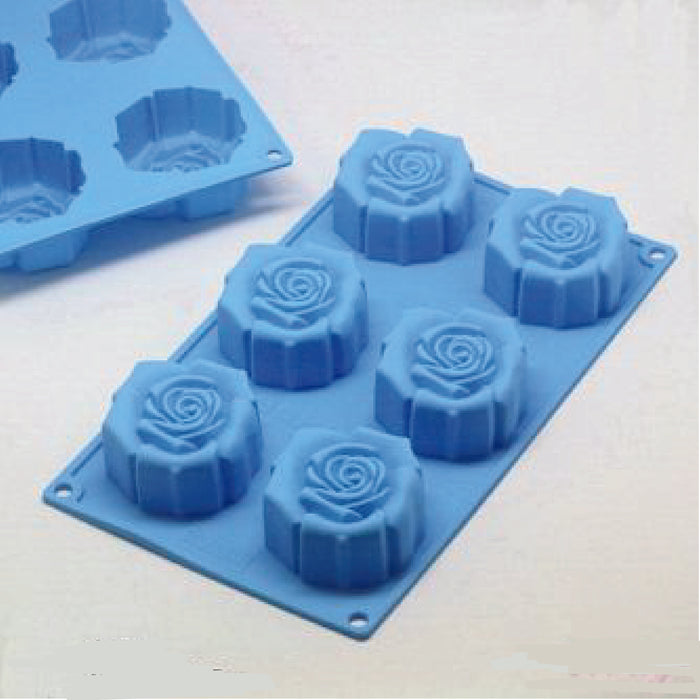 6 Cavity Rose Flower Silicone Mold