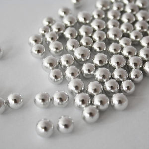 8mm Silver Dragee