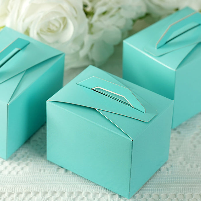 Turquoise Tote Favor Boxes