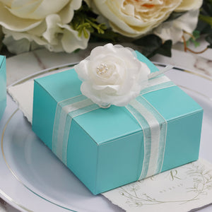 Turquoise Cake Party Favor Boxes