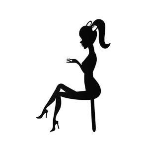Sitting Girl Silhouette (Black)