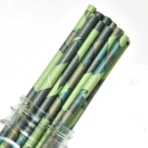 Patterned Paper Straws: Camouflage