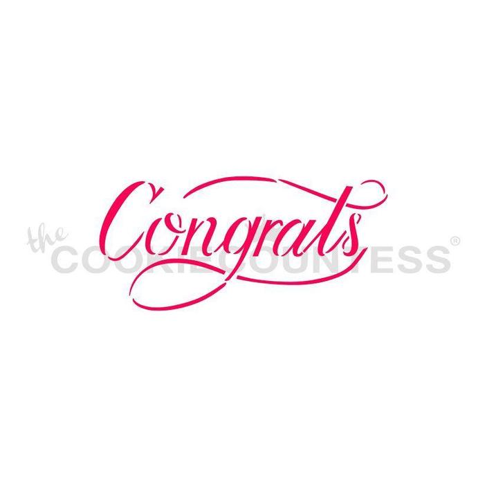 Congrats Stencil Cake Central Barbados
