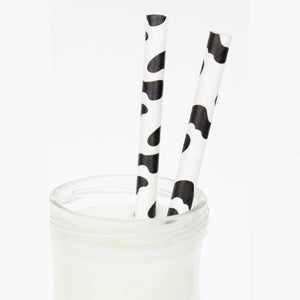 Patterned Paper Straws: Cow