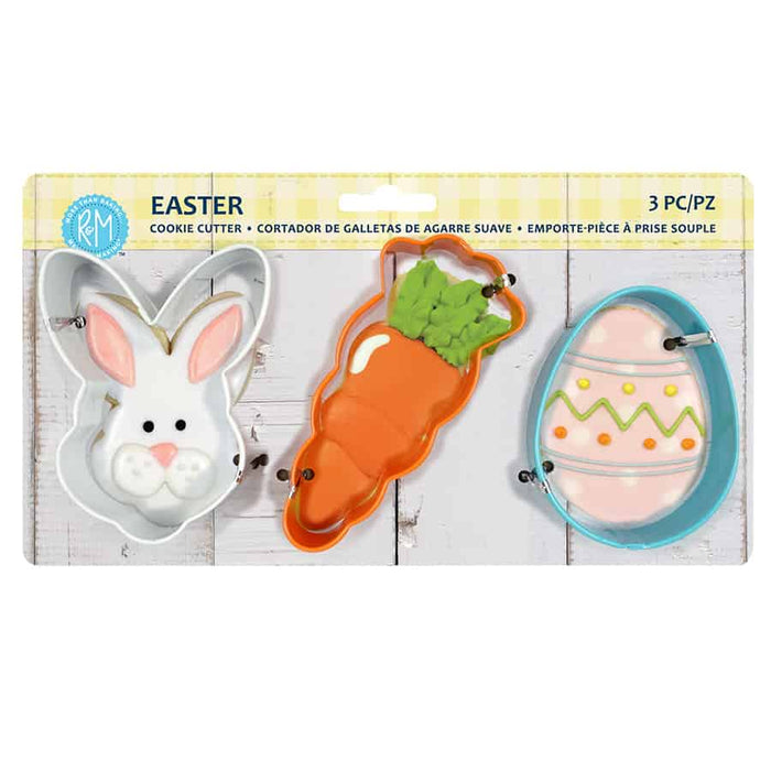 EASTER 3PC COLOR COOKIE CUTTER CARDED SET