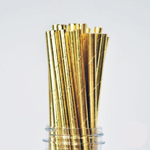 Solid Paper Straws: Gold Foil