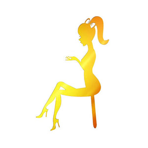 Sitting Girl Silhouette (Gold)