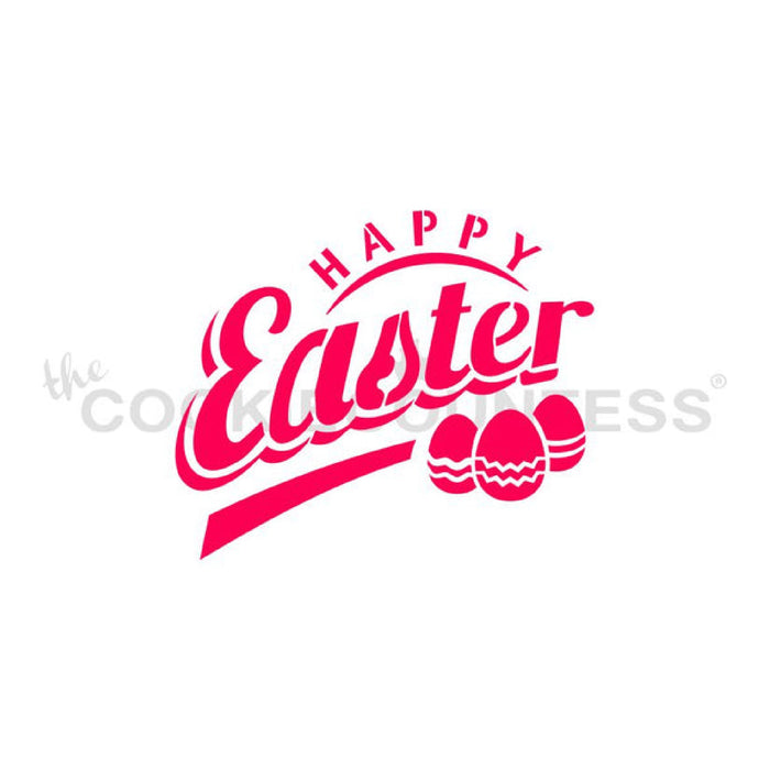 Happy Easter w/ Eggs stencil