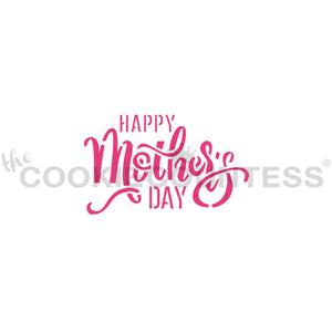 Happy Mother's Day Trendy Script Stencil