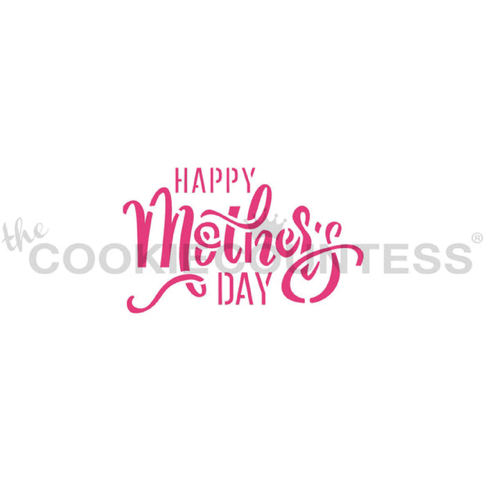 Happy Mother's Day Trendy Script Stencil