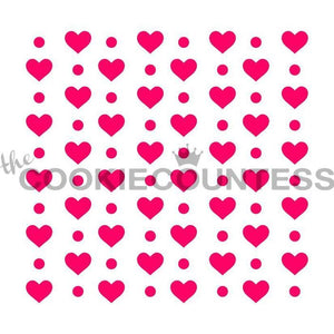 Hearts and Dots Stencil Pattern