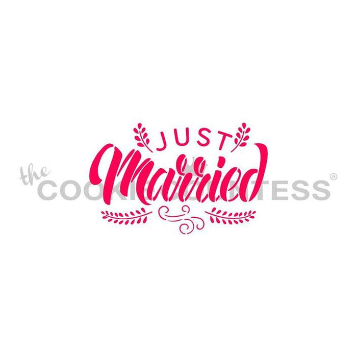 Just Married Stencil