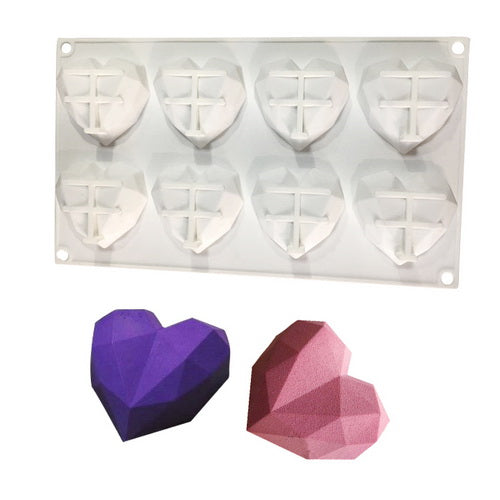 8 Cavity Diamond Heart Mold