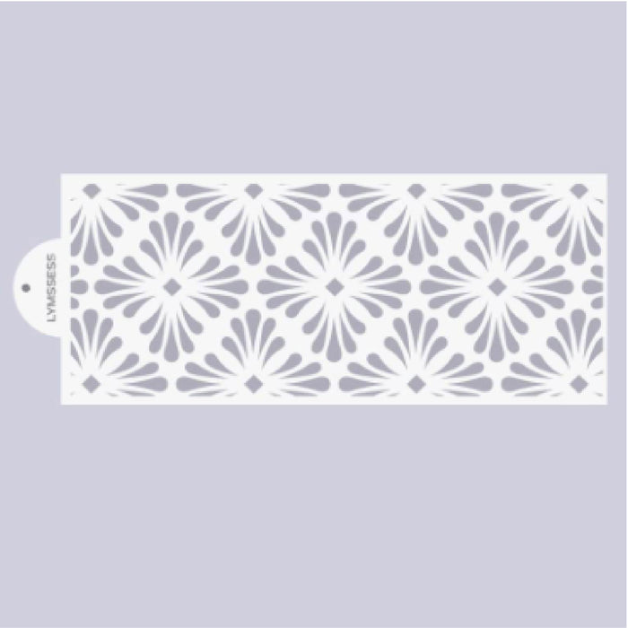 Long Scalloped Tile Pattern Stencil