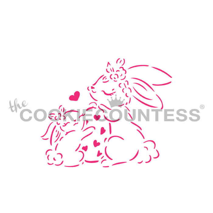 Mama and Baby Bunnies PYO stencil