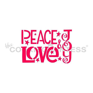 Peace Love & Joy Stencil - Drawn by Krista