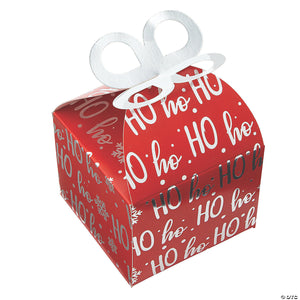 Red Holiday Favor Box with Bow Top