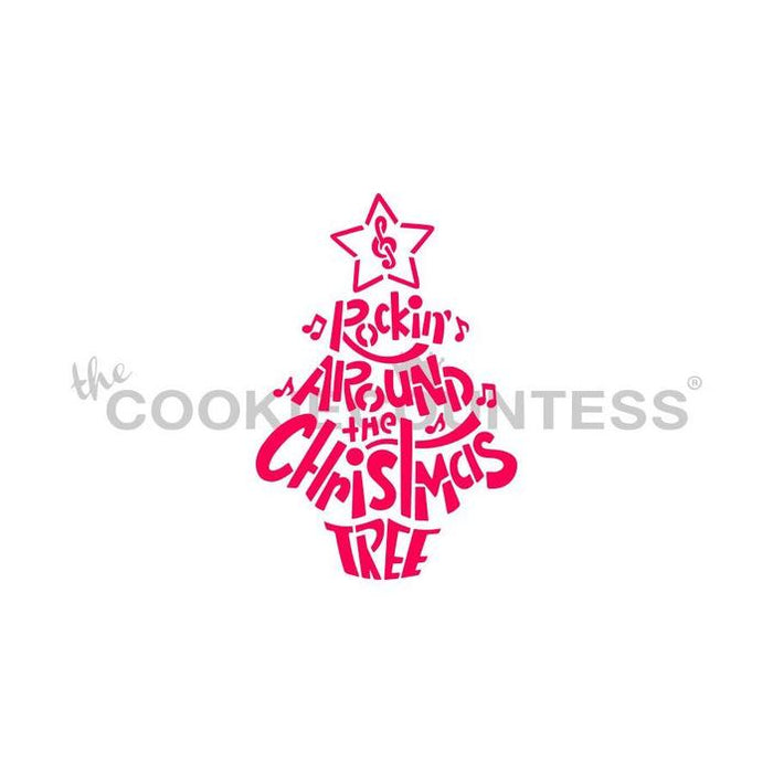Rocking Around the Christmas Tree Stencil - Drawn by Krista