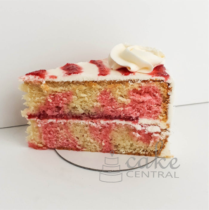 Strawberry Swirl Cake Slice