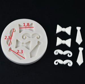 Tie/ Bow/ Moustache Silicone Mold