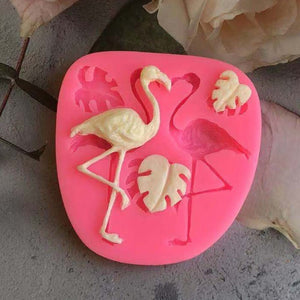 Flamingo/ Tropical Leaf Silicone Mold