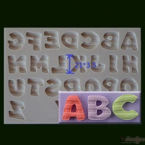 Uppercase Letter A-Z Mold with Stripes