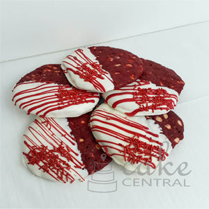 Jumbo Red Velvet & White Chocolate Chip Cookies
