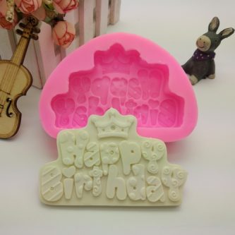 Happy Birthday Queen Embossing Silicone Mold