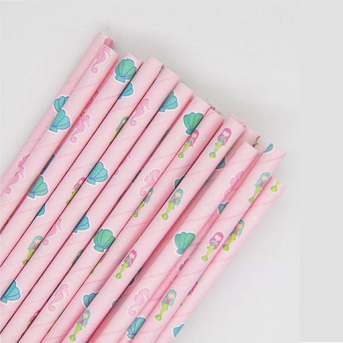 Patterned Paper Straws: Mermaid
