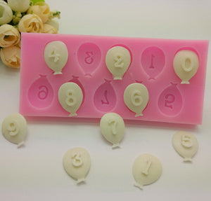 Balloons w/ Numbers Silicone Mold
