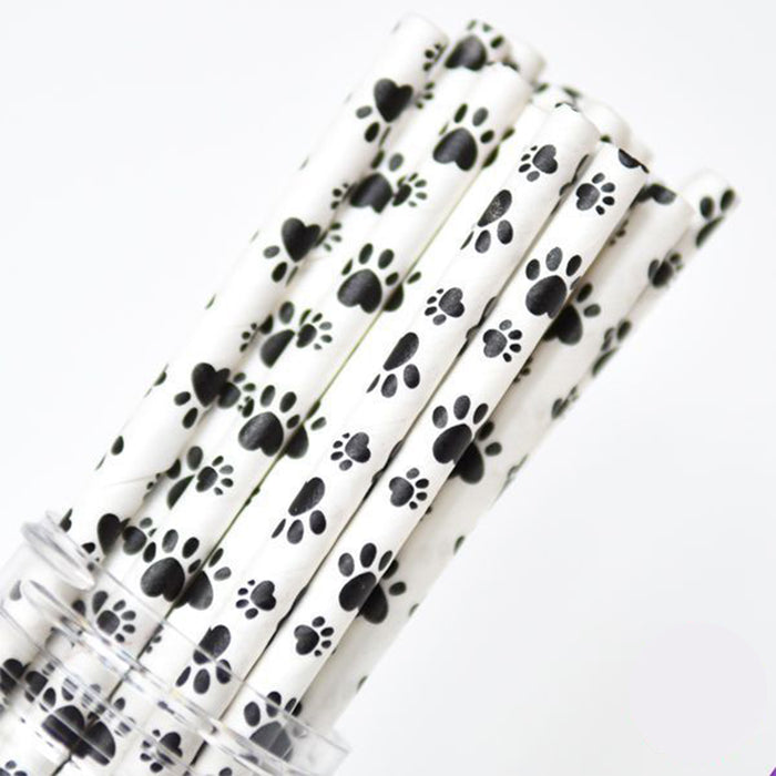 Patterned Paper Straws: Paws