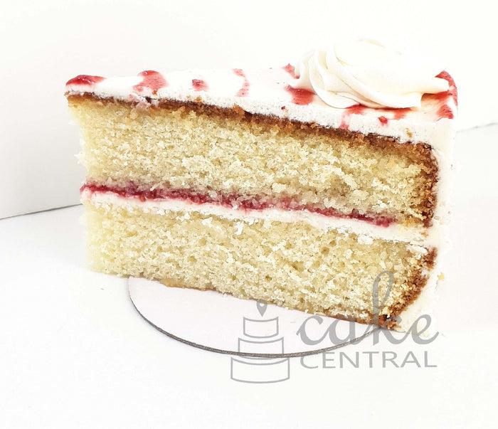 White chocolate and Raspberry Cake Slice