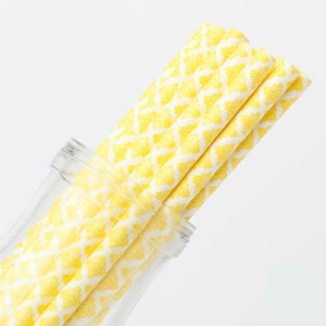 Damask Patterned Paper Straws: Yellow